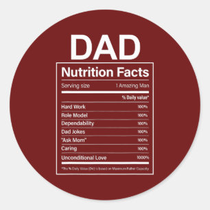 Gift for Dad Vaderdag Gift Dad Nutrition Ronde Sticker