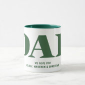 Gift for Dad with Children Names Green Coffee Mok (Midden)