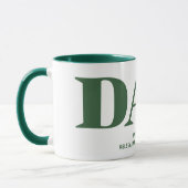 Gift for Dad with Children Names Green Coffee Mok (Links)
