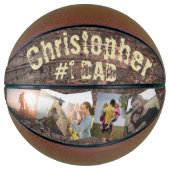 Gift for Dad Wood Effect #1 Dad Basketbal (Voorkant)