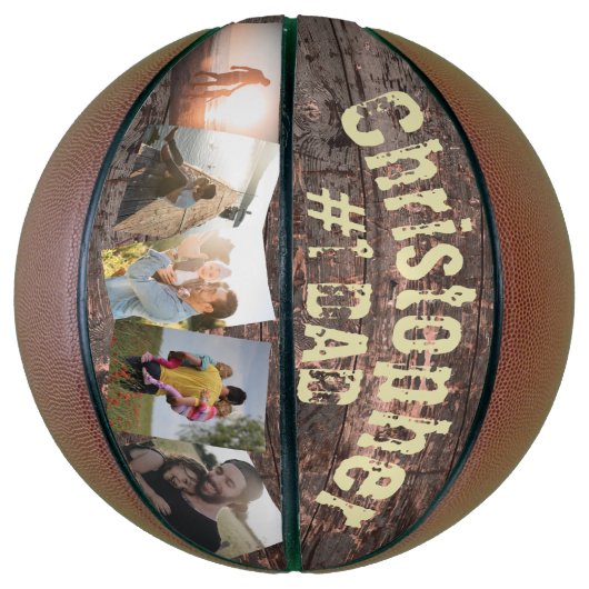Gift for Dad Wood Effect #1 Dad Basketbal (Verticaal)