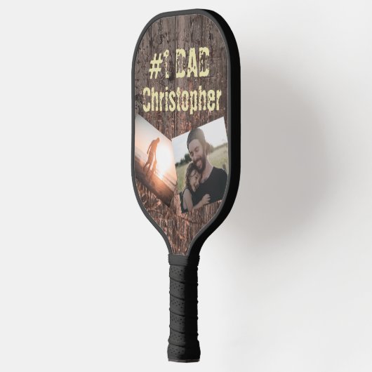 Gift for Dad Wood Effect #1 Dad Pickleball Paddle (Links)