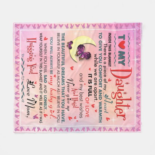 Gift for Daughter, for Birthday Fleece Blanket (Voorkant (Horizontaal))