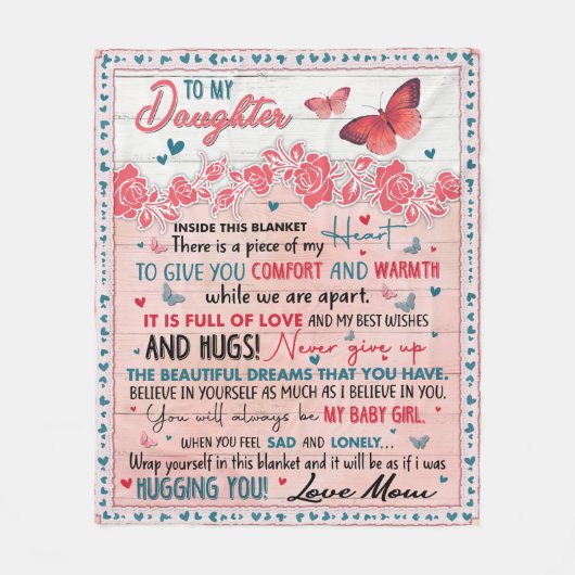 Gift for Daughter, for Birthday Fleece Blanket (Voorkant)