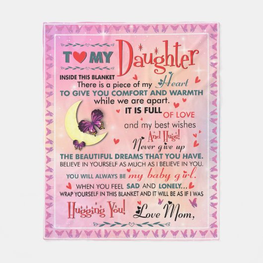 Gift for Daughter, for Birthday Fleece Blanket Deken (Voorkant)