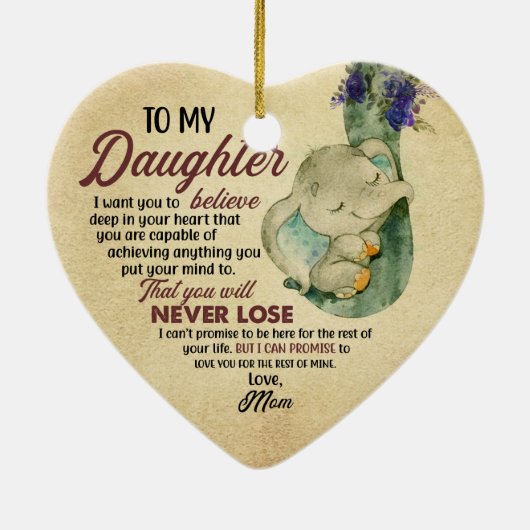 Gift for Daughter- Van mam Keramisch Ornament (Achterkant)