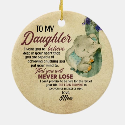 Gift for Daughter- Van mam Keramisch Ornament (Achterkant)