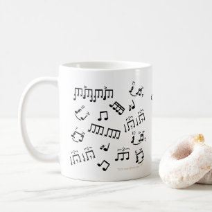 Gift for Drummer Coffee Mok Drums Musical Notes