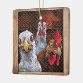 Gift for farm Chicken Rooster Hen Coop Funny Keramisch Ornament (Links)