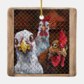 Gift for farm Chicken Rooster Hen Coop Funny Keramisch Ornament (Achterkant)