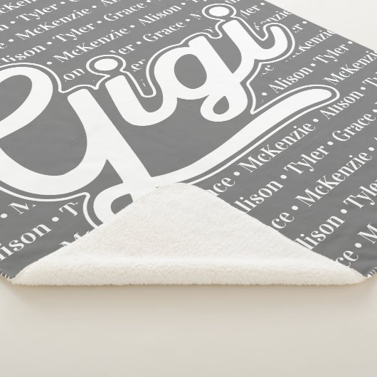 Gift for Gigi with Grandchildren Names Sherpa Deken (3/4)