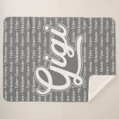 Gift for Gigi with Grandchildren Names Sherpa Deken (Voorkant (horizontaal))