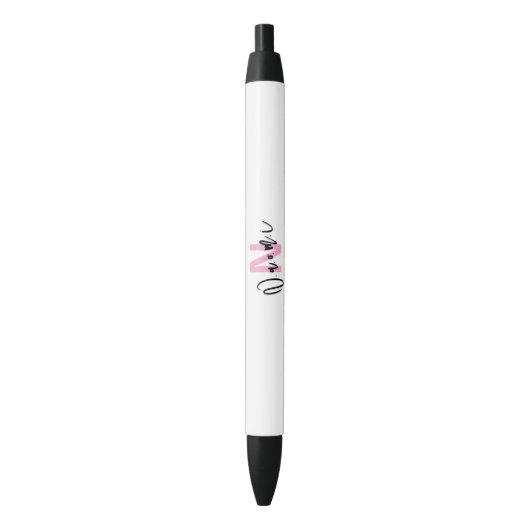 Gift for Girls – Personalized N with Name Naomi Zwarte Inkt Pen (Voorkant Verticaal)