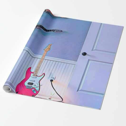 Gift for gitarist echtgenoot cadeaupapier (Uitgerold)