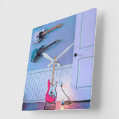 Gift for gitarist echtgenoot vierkante klok (Hoek)