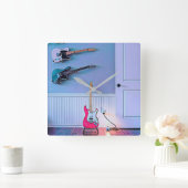 Gift for gitarist echtgenoot vierkante klok (Huis)