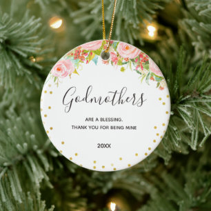 Gift for Godmoeder Voorstel van Godchild Keramisch Ornament