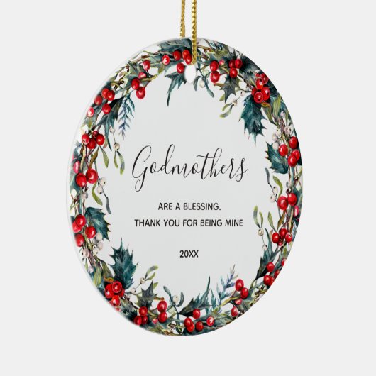 Gift for Godparent Voorstel van Godchild Keramisch Ornament (Rechts)