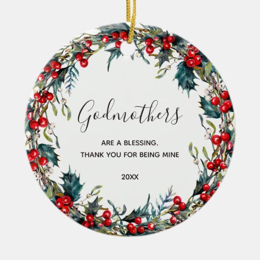 Gift for Godparent Voorstel van Godchild Keramisch Ornament (Voorkant)