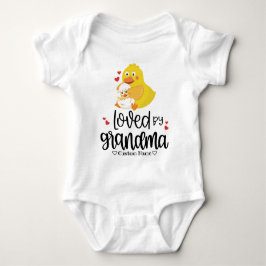 Gift for Grandkid - Chick and Hen Loved by Grandma Romper
