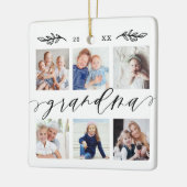 Gift for Grandma | Foto-collage voor kleinkinderen Keramisch Ornament (Links)