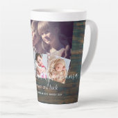 Gift for Grandma Grandpa Photo Collage Grandparent Latte Mok (Rechterhoek)