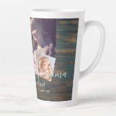 Gift for Grandma Grandpa Photo Collage Grandparent Latte Mok (Rechts)