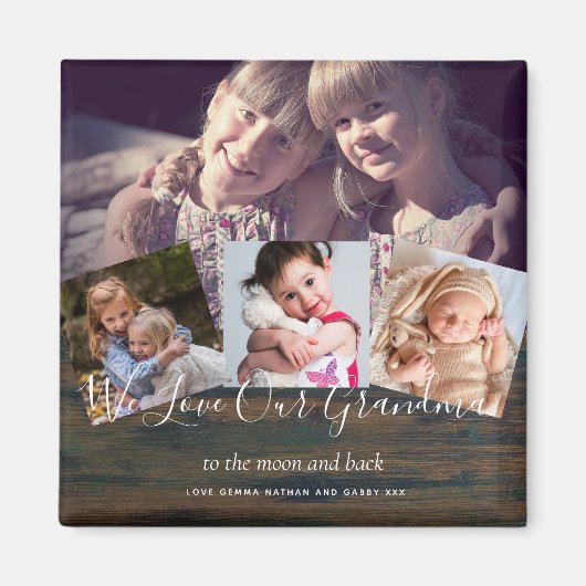 Gift for Grandma Grandpa Photo Collage Grandparent Magneet (Voorkant)