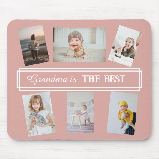 Gift For Grandma Modern Multiple Photo Mouse Pad Muismat (Voorkant)