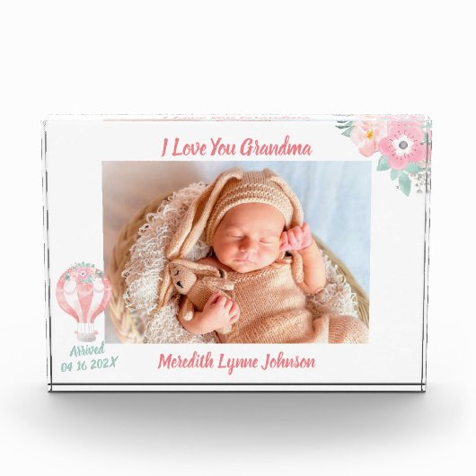 Gift for Grandma Newborn Grandchild Fotoblokken (Voorkant)