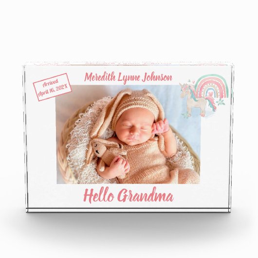 Gift for Grandma Newborn Grandchild Fotoblokken (Voorkant)