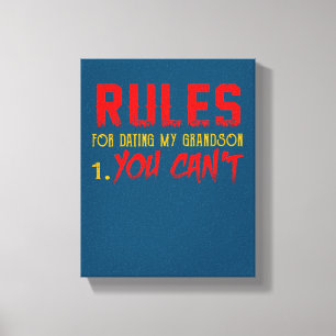 Gift for Grandson   Regel voor het doden van mijn  Canvas Afdruk