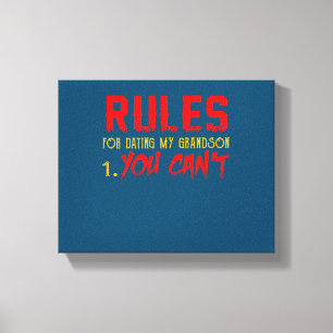 Gift for Grandson Regel voor het doen van mijn kl Canvas Afdruk