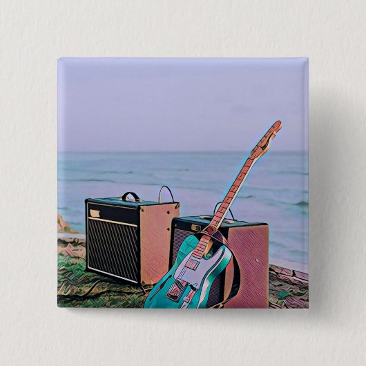 Gift for guitarist friend vierkante button 5,1 cm (Voorkant)