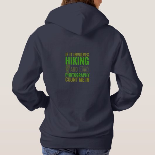 Gift for Hiking and Photography Lovers Hoodie (Achterkant)