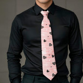 Gift for Him Love Text Hand Drawn Heart Tie Stropdas