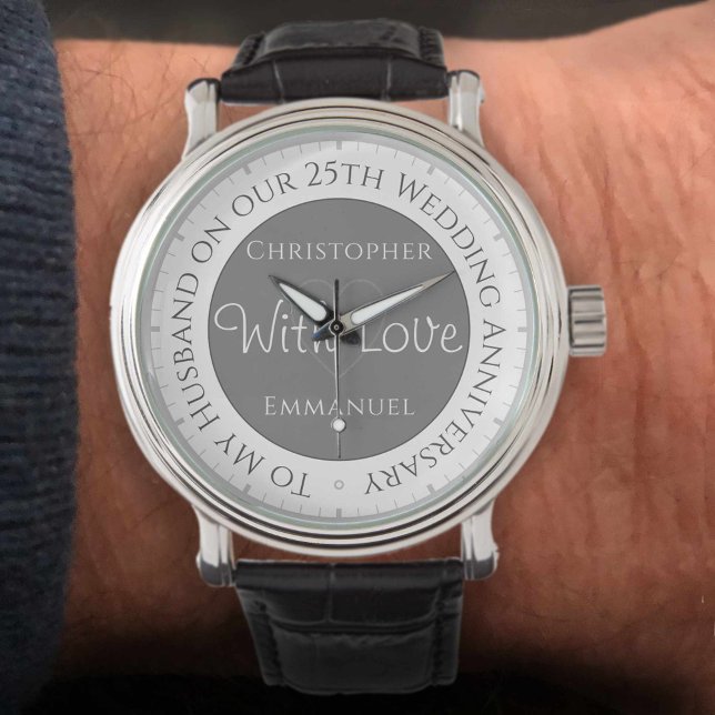 Gift for Husband. 25e Jubileum voor bruiloft Horloge (Creator heeft geüpload)