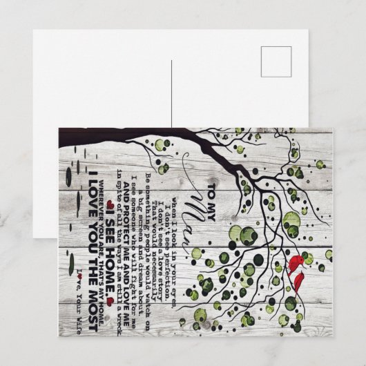 Gift for Husband | Aan mijn man — Lovely Letter Aankondigingskaart (Voorkant / Achterkant)