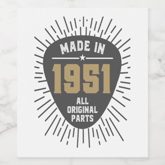 Gift for Made in 1951 Wijn Etiket (Enkel label)