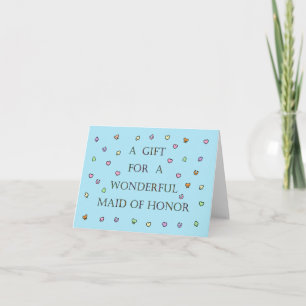 Gift for Maid of Honor Confetti and Lettering Kaart