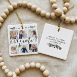 Gift for Mama | Foto-collage voor kleinkinderen Keramisch Ornament<br><div class="desc">Stuur een mooi gepersonaliseerd cadeau naar je oma (mama) dat ze voor altijd zal koesteren. Speciaal gepersonaliseerd ornament voor kleinkinderen fotocollage om uw eigen speciale familiefoto's en herinneringen weer te geven. Ons ontwerp is voorzien van een eenvoudig rasterontwerp met zes foto's en "Mama", dat is ontworpen in een prachtige, handgeschreven...</div>