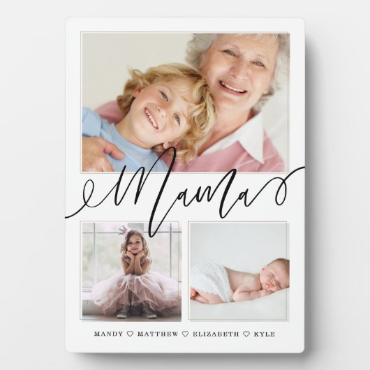 Gift for Mama | Grootkinderen 3 Foto-collage Fotoplaat (voorkant)