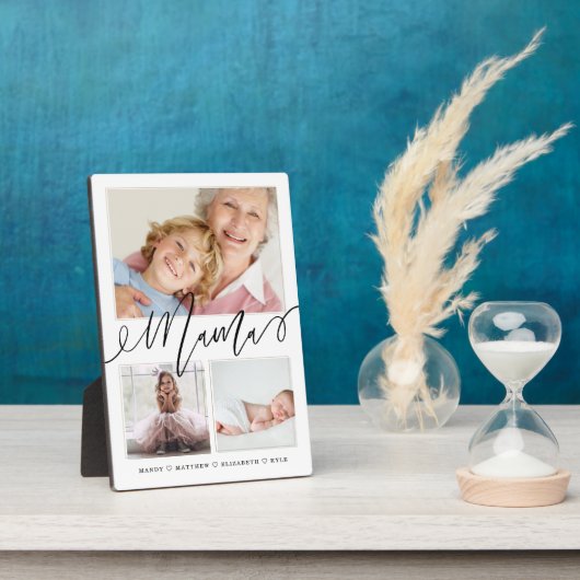 Gift for Mama | Grootkinderen 3 Foto-collage Fotoplaat (Zijkant)