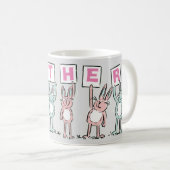 Gift for Moeder met Fun Rabbits Coffee Mok (Voorkant rechts)