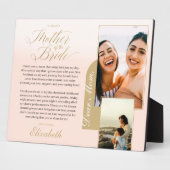 Gift for Moeder The Bride | Foto en bericht Fotoplaat (Zijkant)