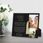 Gift for Moeder The Bride | Foto en bericht Fotoplaat<br><div class="desc">Echt speciale en gedenkwaardige moeder van de bruidskgift van de dochterfoto en het bericht zwarte plaquette. Geef je moeder een mooi gepersonaliseerd cadeau op je trouwdag dat ze voor altijd zal koesteren. Deze prachtige persoonlijke trouwdag cadeau is voorzien van een ontwerp met twee foto's die twee van je eigen speciale...</div>