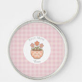 Gift For Mom,Best Mom Ever,Pink Checkered Sleutelhanger (Voorkant)