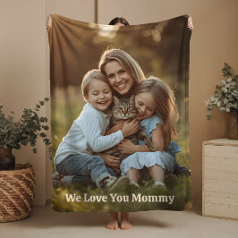 Gift for Mom Sherpa Blanket Photo Mother's Day Sherpa Deken