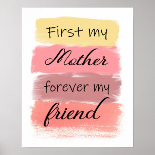Gift for mum - eerst mijn moeder voor altijd mijn  poster