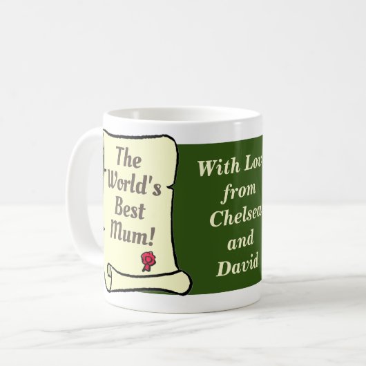 Gift for Mum to Personalize. Koffiemok (Voorkant links)